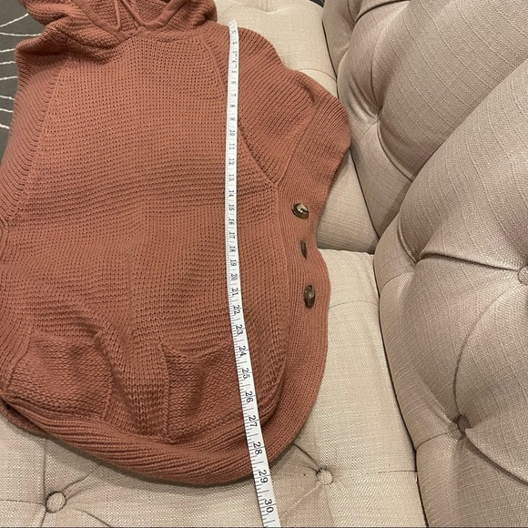 AU: Jack & Jill Cotton/Nylon Blend Poncho Misty Rose Button closure on side M - Picture 7 of 14